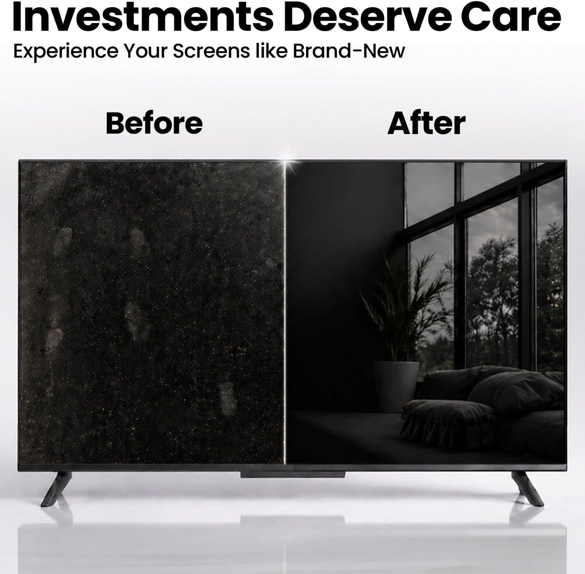 Screen Cleaner Spray - TV Screen Cleaner Spray and Microfiber Cloth kit, Computer Screen Cleaner & Car Screen Cleaner for TV, Monitor, Laptop, MacBook, iPad, iPhone and Electronic Devices - 2 Pack