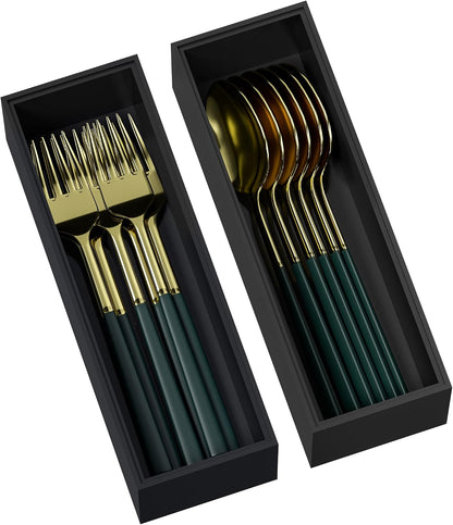 Bamboo Kitchen Drawer Organizer, 2-Pack, 9" x 6" x 2.5", Black