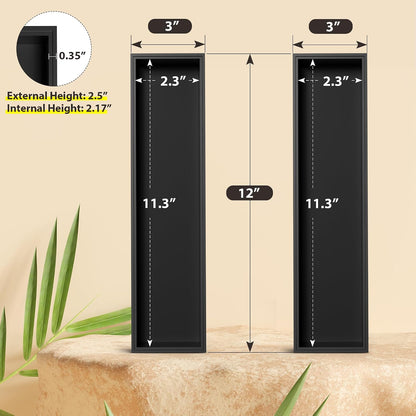 Bamboo Kitchen Drawer Organizer, 2-Pack, 9" x 6" x 2.5", Black