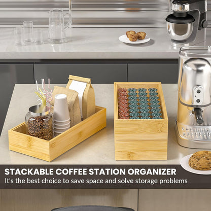 Bamboo Kitchen Drawer Organizer, 2-Pack, 9" x 6" x 2.5", Black