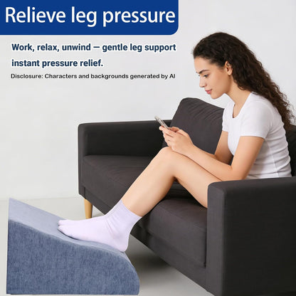 Foot Rest for Under Desk at Work, Ergonomic Under Desk Footrest with Washable Cover for Office, Home & Gaming Leg Elevation Pillow Blue