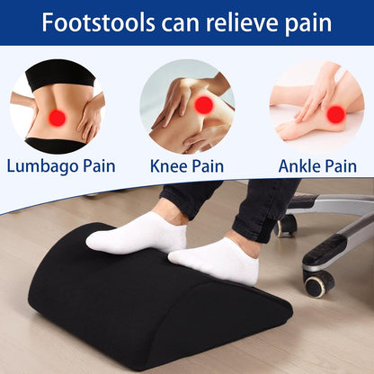 Foot Rest for Under Desk at Work, Ergonomic Under Desk Footrest with Washable Cover for Office, Home & Gaming Leg Elevation Pillow Blue