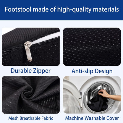 Foot Rest for Under Desk at Work, Ergonomic Under Desk Footrest with Washable Cover for Office, Home & Gaming Leg Elevation Pillow Blue