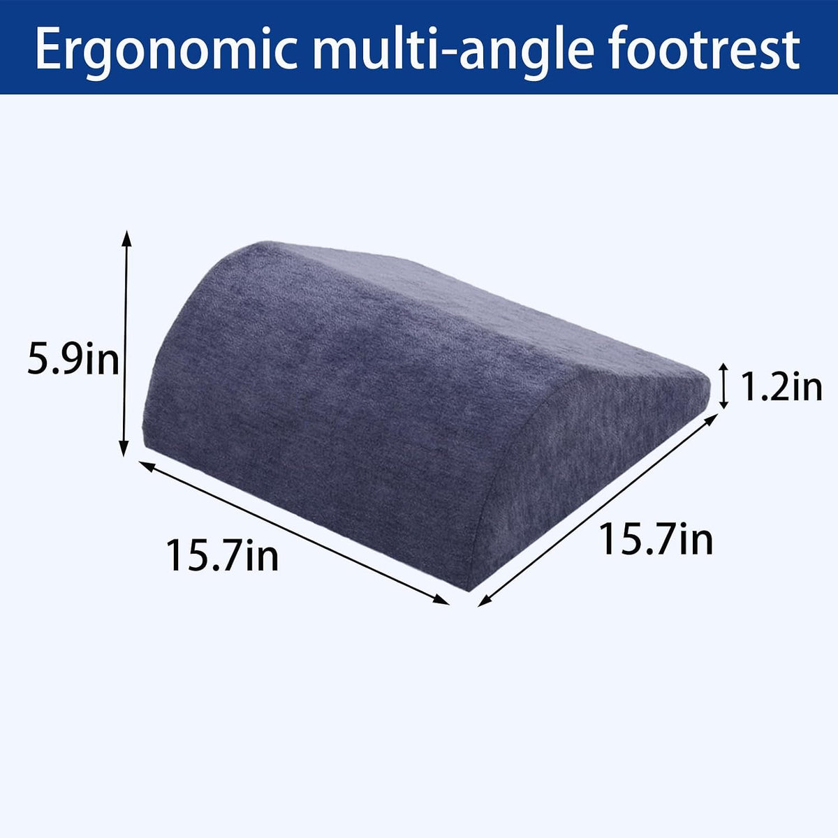 Foot Rest for Under Desk at Work, Ergonomic Under Desk Footrest with Washable Cover for Office, Home & Gaming Leg Elevation Pillow Blue