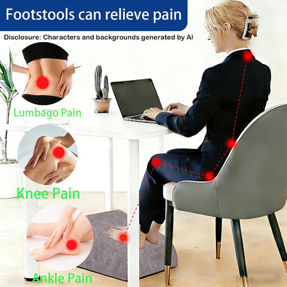 Foot Rest for Under Desk at Work, Ergonomic Under Desk Footrest with Washable Cover for Office, Home & Gaming Leg Elevation Pillow Blue