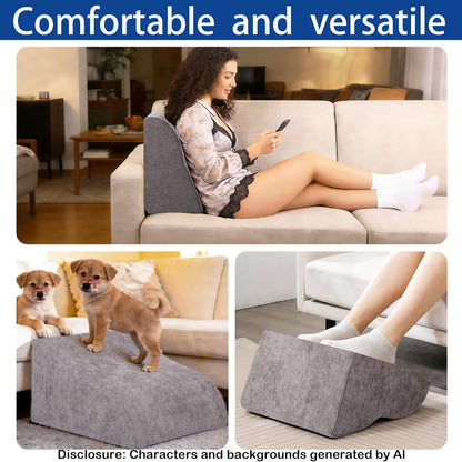 Foot Rest for Under Desk at Work, Ergonomic Under Desk Footrest with Washable Cover for Office, Home & Gaming Leg Elevation Pillow Blue