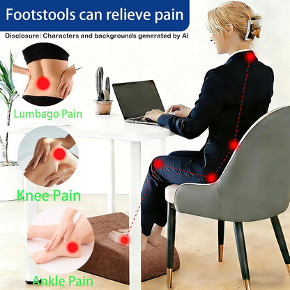 Foot Rest for Under Desk at Work, Ergonomic Under Desk Footrest with Washable Cover for Office, Home & Gaming Leg Elevation Pillow Blue