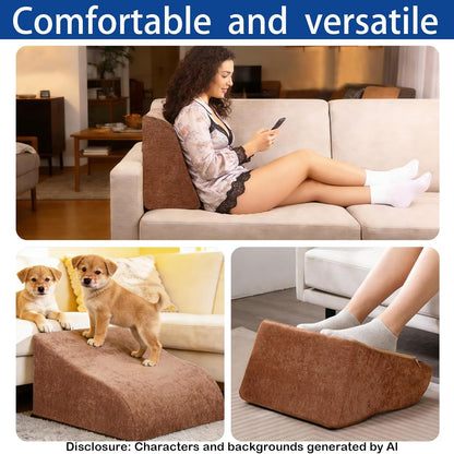 Foot Rest for Under Desk at Work, Ergonomic Under Desk Footrest with Washable Cover for Office, Home & Gaming Leg Elevation Pillow Blue