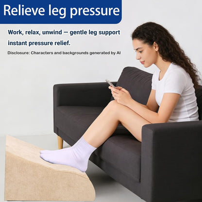 Foot Rest for Under Desk at Work, Ergonomic Under Desk Footrest with Washable Cover for Office, Home & Gaming Leg Elevation Pillow Blue