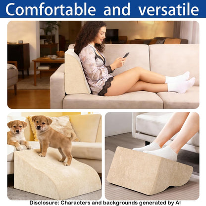 Foot Rest for Under Desk at Work, Ergonomic Under Desk Footrest with Washable Cover for Office, Home & Gaming Leg Elevation Pillow Blue
