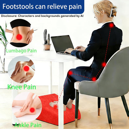 Foot Rest for Under Desk at Work, Ergonomic Under Desk Footrest with Washable Cover for Office, Home & Gaming Leg Elevation Pillow Blue