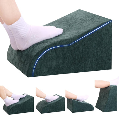Foot Rest for Under Desk at Work, Ergonomic Under Desk Footrest with Washable Cover for Office, Home & Gaming Leg Elevation Pillow Blue