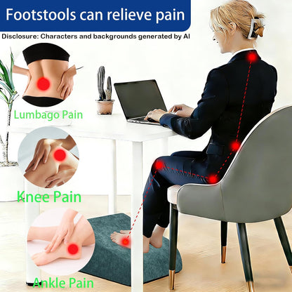Foot Rest for Under Desk at Work, Ergonomic Under Desk Footrest with Washable Cover for Office, Home & Gaming Leg Elevation Pillow Blue