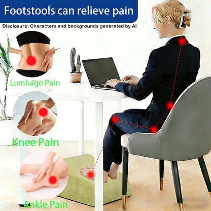Foot Rest for Under Desk at Work, Ergonomic Under Desk Footrest with Washable Cover for Office, Home & Gaming Leg Elevation Pillow Blue