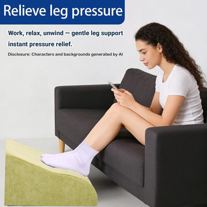 Foot Rest for Under Desk at Work, Ergonomic Under Desk Footrest with Washable Cover for Office, Home & Gaming Leg Elevation Pillow Blue