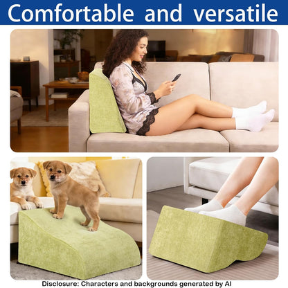 Foot Rest for Under Desk at Work, Ergonomic Under Desk Footrest with Washable Cover for Office, Home & Gaming Leg Elevation Pillow Blue