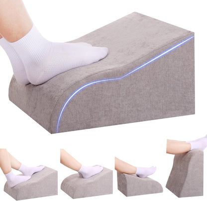 Foot Rest for Under Desk at Work, Ergonomic Under Desk Footrest with Washable Cover for Office, Home & Gaming Leg Elevation Pillow Blue