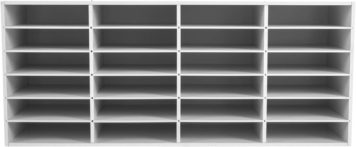 Mailbox for Classroom 24 Slots, Mail Sorter, Paper Organizer Storage, Mail Organizer for Home Library Office Classroom (White, 24 Slots)