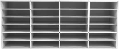 Mailbox for Classroom 24 Slots, Mail Sorter, Paper Organizer Storage, Mail Organizer for Home Library Office Classroom (White, 24 Slots)