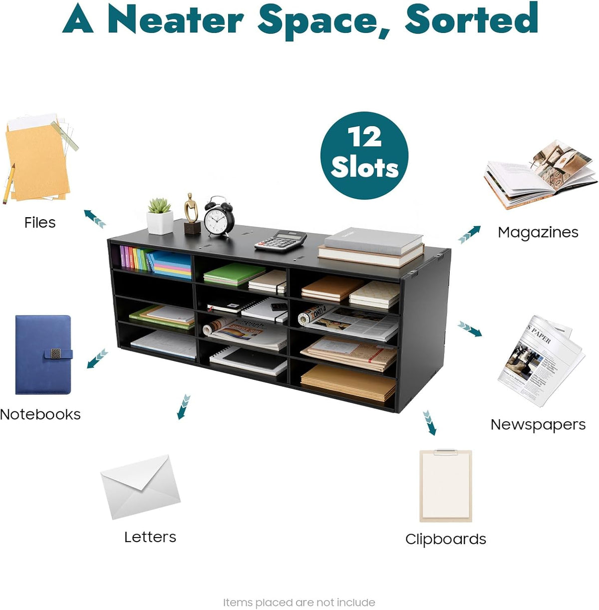 Mailbox for Classroom 24 Slots, Mail Sorter, Paper Organizer Storage, Mail Organizer for Home Library Office Classroom (White, 24 Slots)