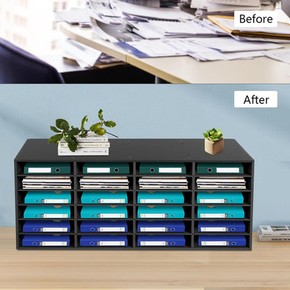 Mailbox for Classroom 24 Slots, Mail Sorter, Paper Organizer Storage, Mail Organizer for Home Library Office Classroom (White, 24 Slots)