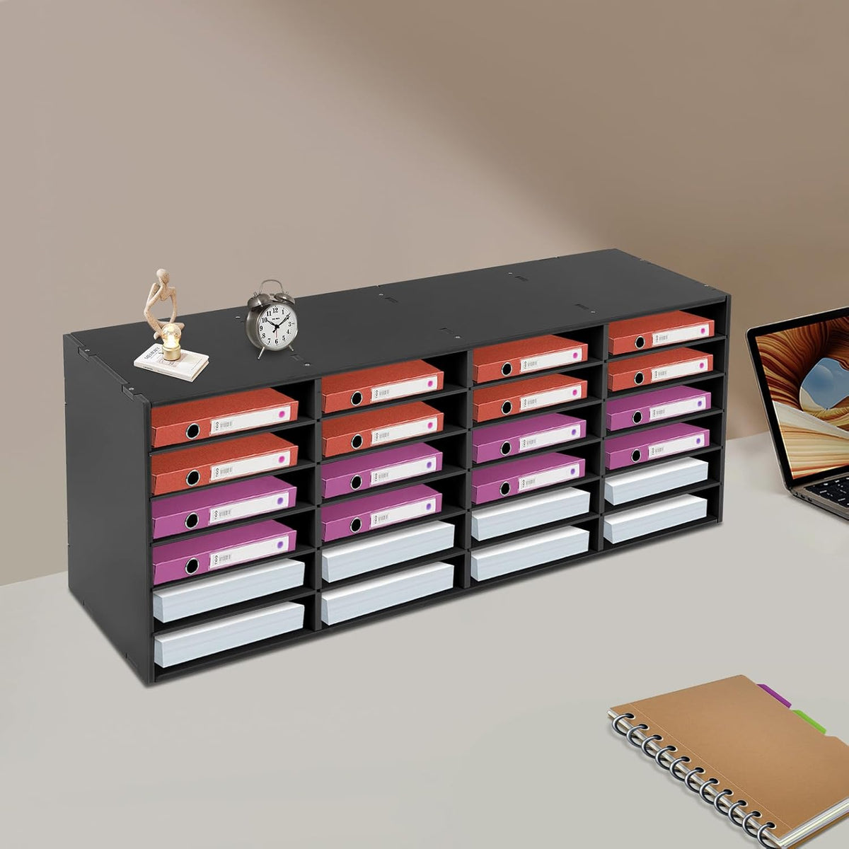 Mailbox for Classroom 24 Slots, Mail Sorter, Paper Organizer Storage, Mail Organizer for Home Library Office Classroom (White, 24 Slots)