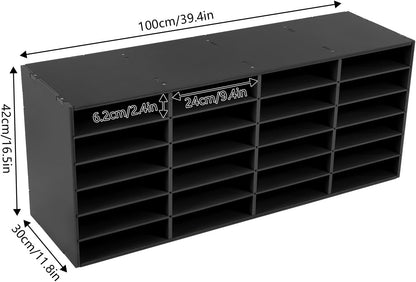 Mailbox for Classroom 24 Slots, Mail Sorter, Paper Organizer Storage, Mail Organizer for Home Library Office Classroom (White, 24 Slots)