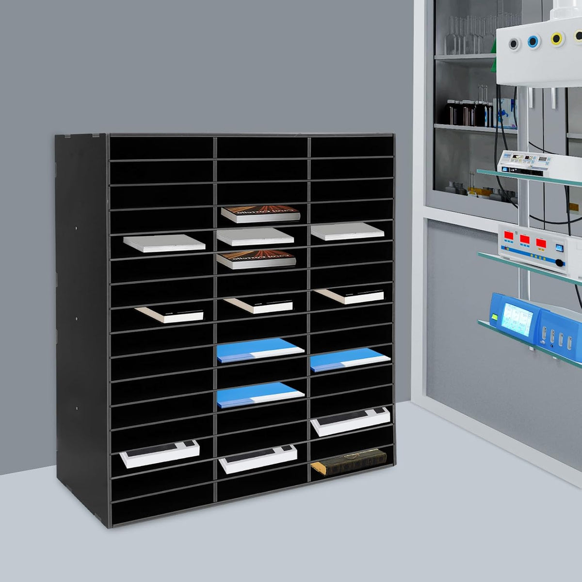 Mailbox for Classroom 24 Slots, Mail Sorter, Paper Organizer Storage, Mail Organizer for Home Library Office Classroom (White, 24 Slots)