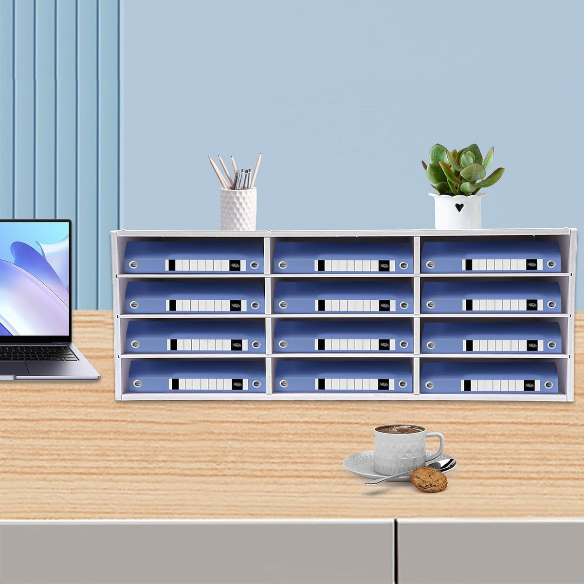 Mailbox for Classroom 24 Slots, Mail Sorter, Paper Organizer Storage, Mail Organizer for Home Library Office Classroom (White, 24 Slots)