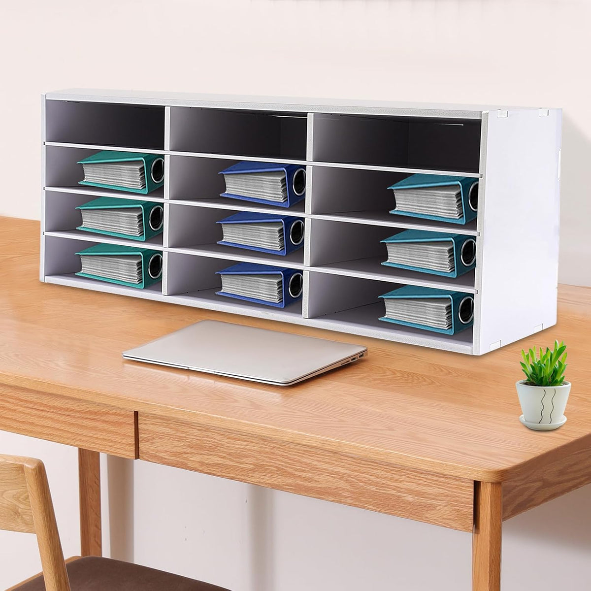 Mailbox for Classroom 24 Slots, Mail Sorter, Paper Organizer Storage, Mail Organizer for Home Library Office Classroom (White, 24 Slots)
