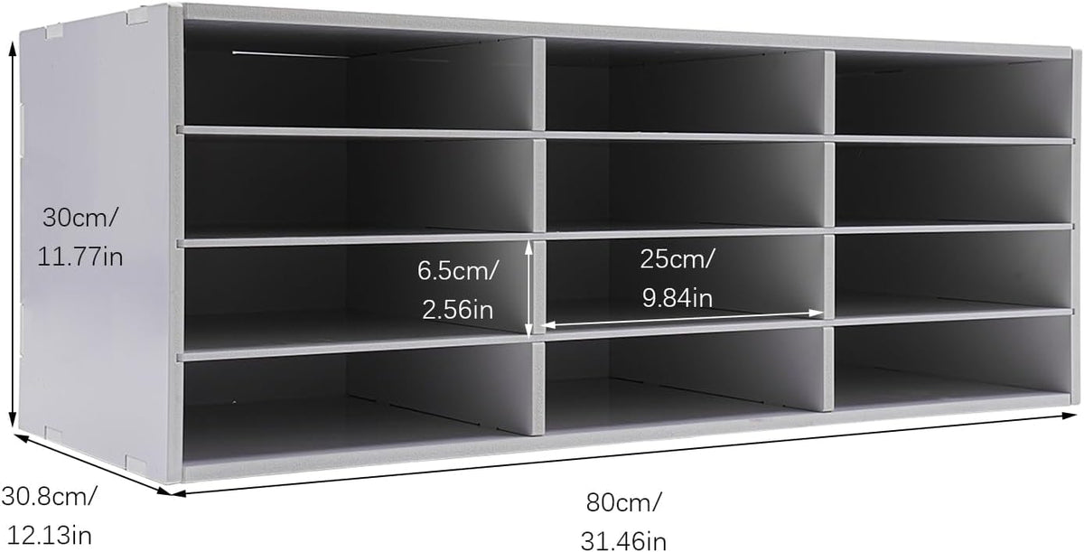 Mailbox for Classroom 24 Slots, Mail Sorter, Paper Organizer Storage, Mail Organizer for Home Library Office Classroom (White, 24 Slots)