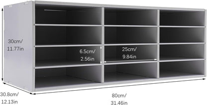 Mailbox for Classroom 24 Slots, Mail Sorter, Paper Organizer Storage, Mail Organizer for Home Library Office Classroom (White, 24 Slots)