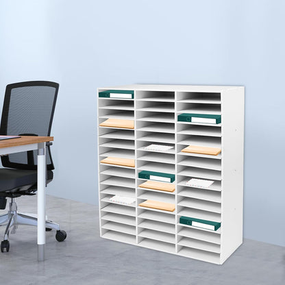 Mailbox for Classroom 24 Slots, Mail Sorter, Paper Organizer Storage, Mail Organizer for Home Library Office Classroom (White, 24 Slots)