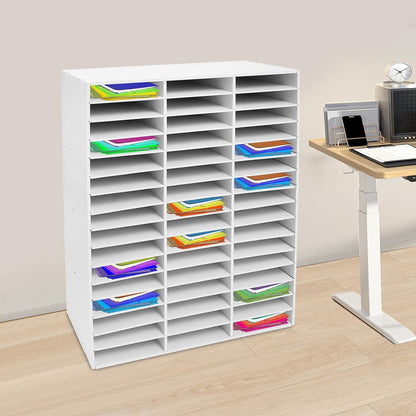Mailbox for Classroom 24 Slots, Mail Sorter, Paper Organizer Storage, Mail Organizer for Home Library Office Classroom (White, 24 Slots)