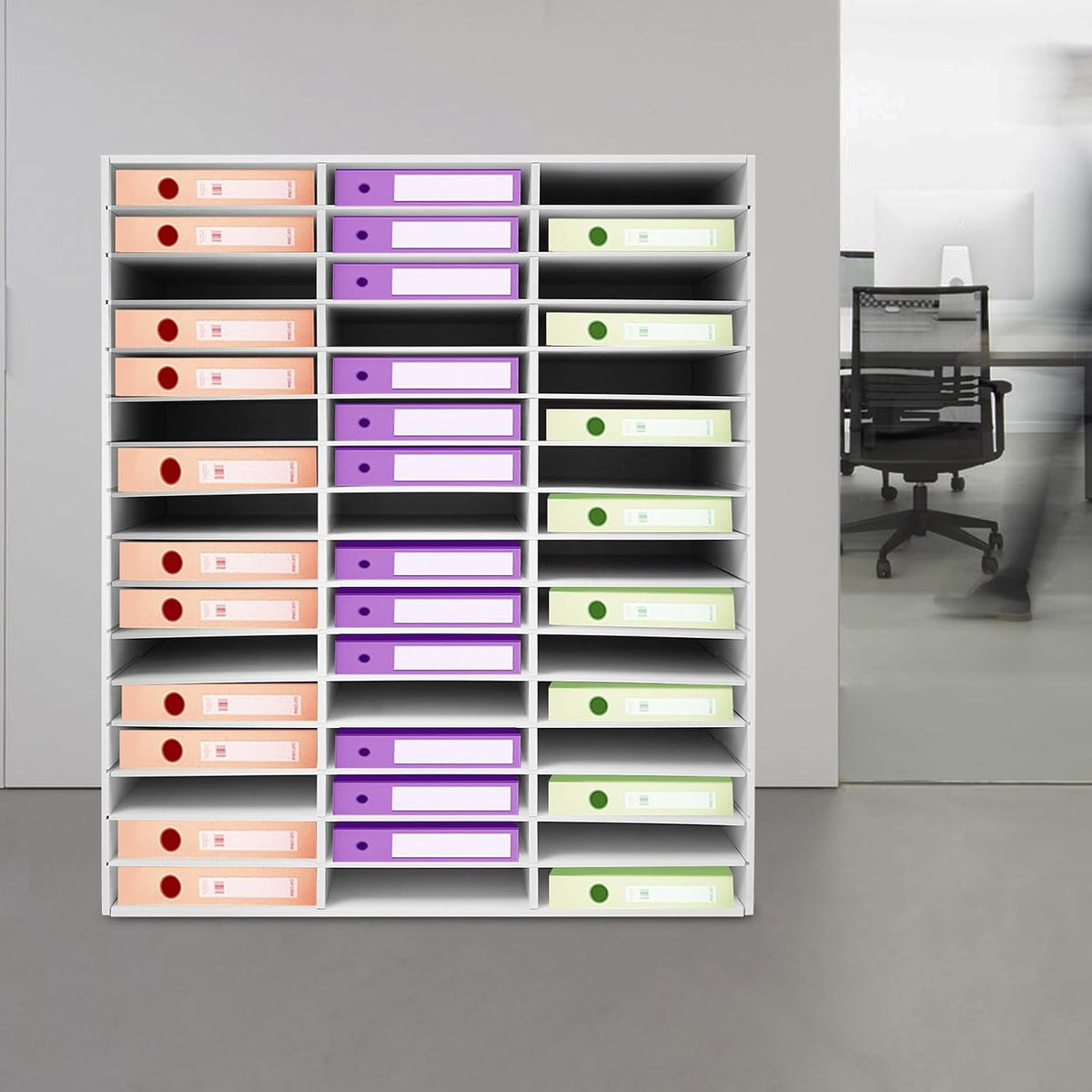 Mailbox for Classroom 24 Slots, Mail Sorter, Paper Organizer Storage, Mail Organizer for Home Library Office Classroom (White, 24 Slots)