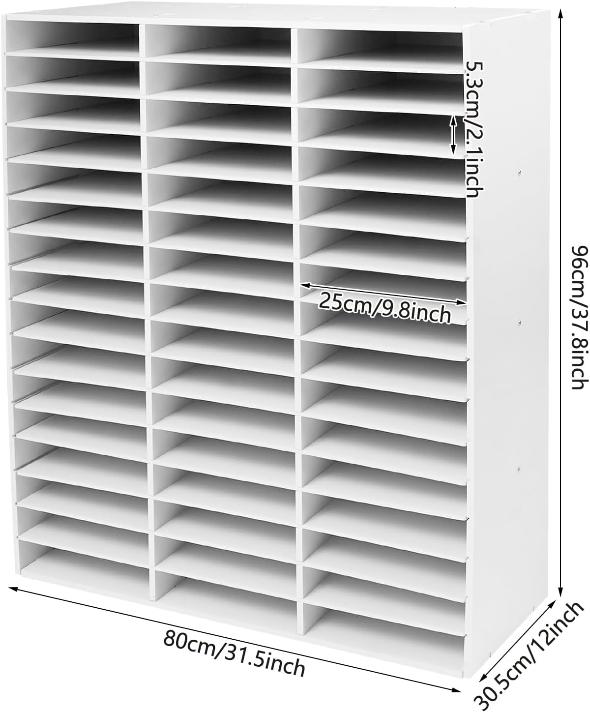 Mailbox for Classroom 24 Slots, Mail Sorter, Paper Organizer Storage, Mail Organizer for Home Library Office Classroom (White, 24 Slots)
