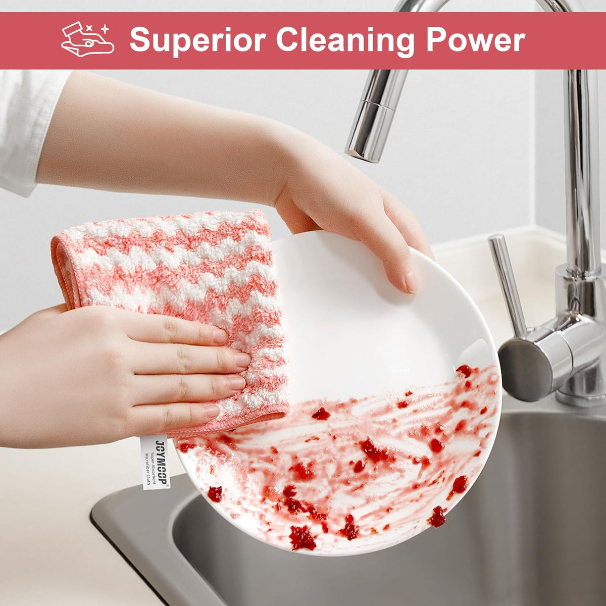 18 Pack Microfiber Cleaning Cloth, Kitchen Towels for Dish Drying Washing, Absorbent Streak Free Lint Free Rags for Cleaning, Reusable and Washable Towels - 10" x 10"