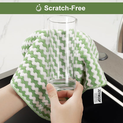 18 Pack Microfiber Cleaning Cloth, Kitchen Towels for Dish Drying Washing, Absorbent Streak Free Lint Free Rags for Cleaning, Reusable and Washable Towels - 10" x 10"