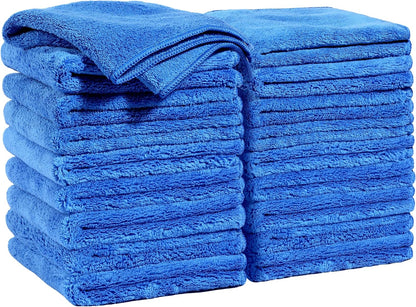 18 Pack Microfiber Cleaning Cloth, Kitchen Towels for Dish Drying Washing, Absorbent Streak Free Lint Free Rags for Cleaning, Reusable and Washable Towels - 10" x 10"