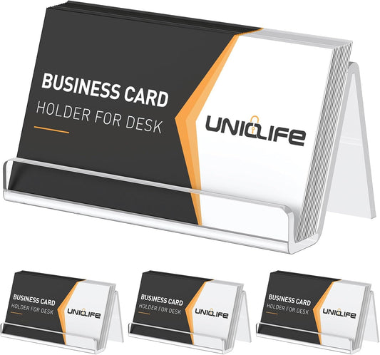 Acrylic Business Card Holder for Desk, 50 Card Capacity