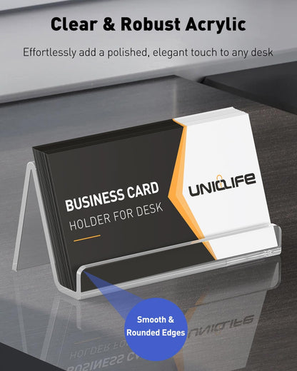 Acrylic Business Card Holder for Desk, 50 Card Capacity