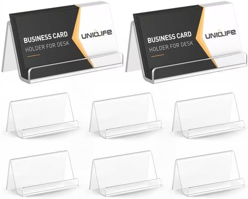 Acrylic Business Card Holder for Desk, 50 Card Capacity