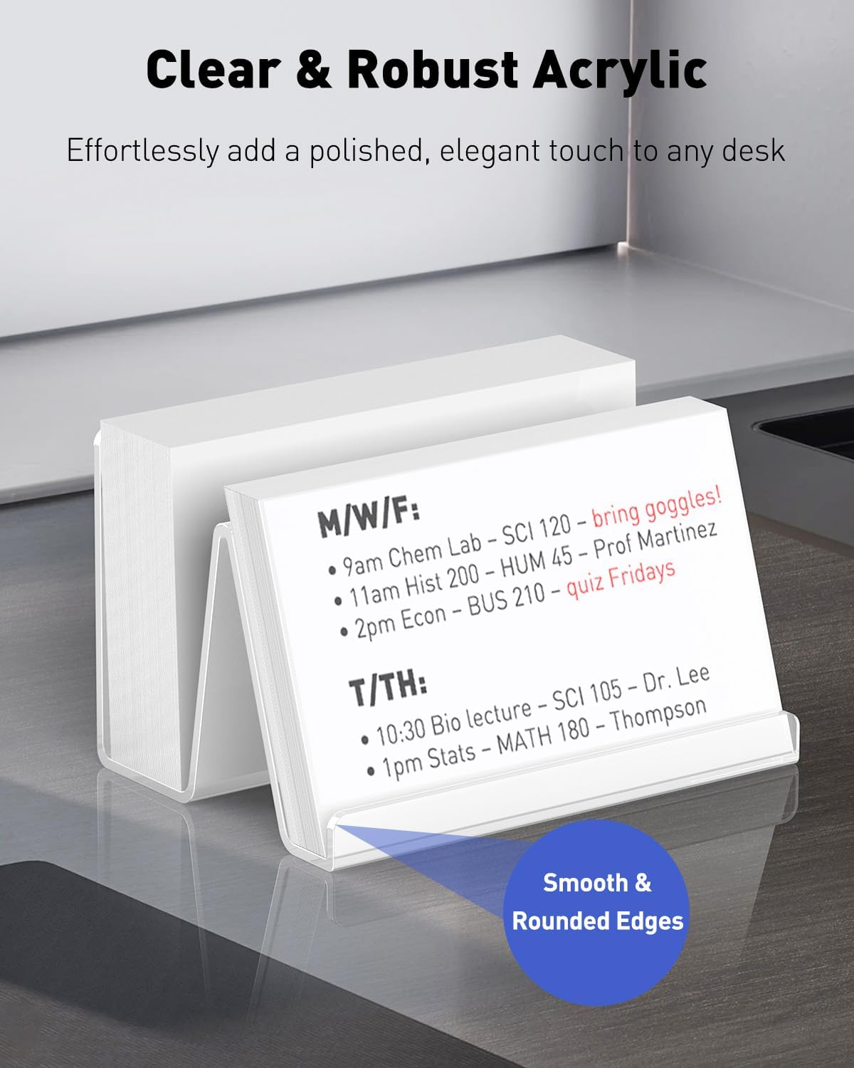 Acrylic Business Card Holder for Desk, 50 Card Capacity