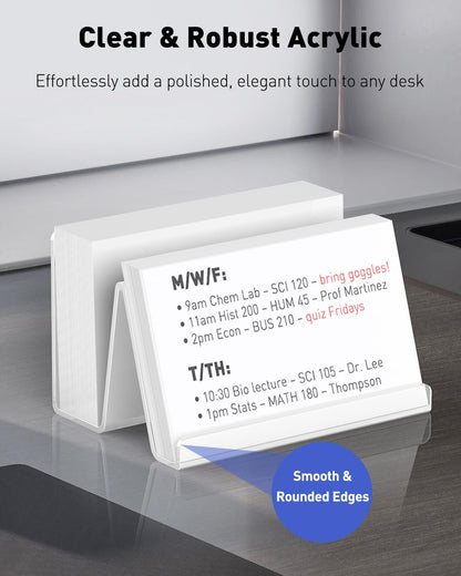 Acrylic Business Card Holder for Desk, 50 Card Capacity