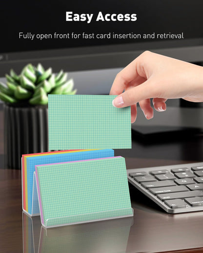 Acrylic Business Card Holder for Desk, 50 Card Capacity