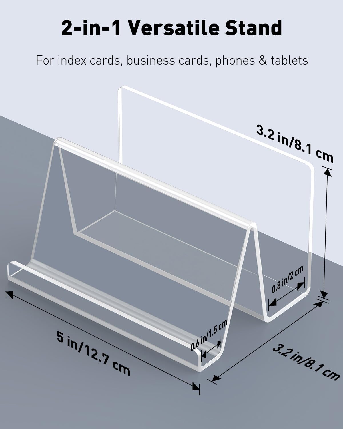 Acrylic Business Card Holder for Desk, 50 Card Capacity
