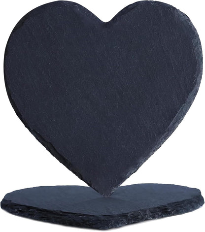 Black Nature Stone Round Coasters Set of 2, Cup Coasters Absorbent Anti-Scratch, Furniture Table Desk Drink Coaster for Office Bar Kitchen Home, Stylish Décor Protects Wood & Glass Surfaces (2 Pack)