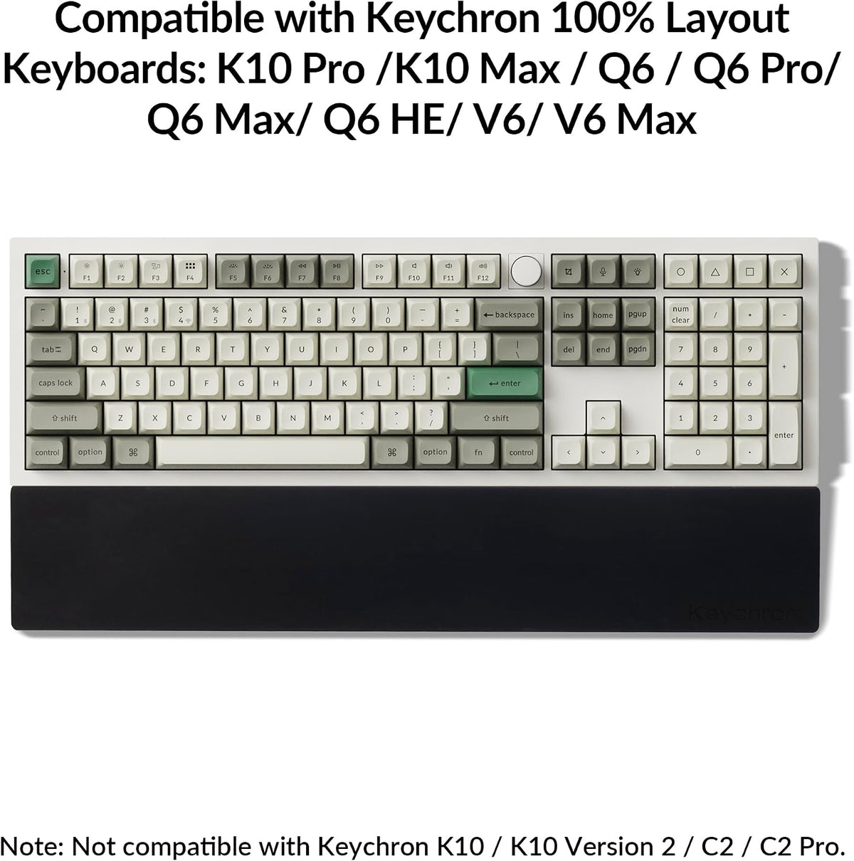 Silicone Wrist Rest for K10 Pro / K10 Max/ K10 HE / Q6 / Q6 Pro / Q6 Max / Q6 HE / V6 / V6 Max, 17.6" Non-Slip Palm Rest, 100% Full-Sized Mechanical Keyboards Support with Typing Pain Relief