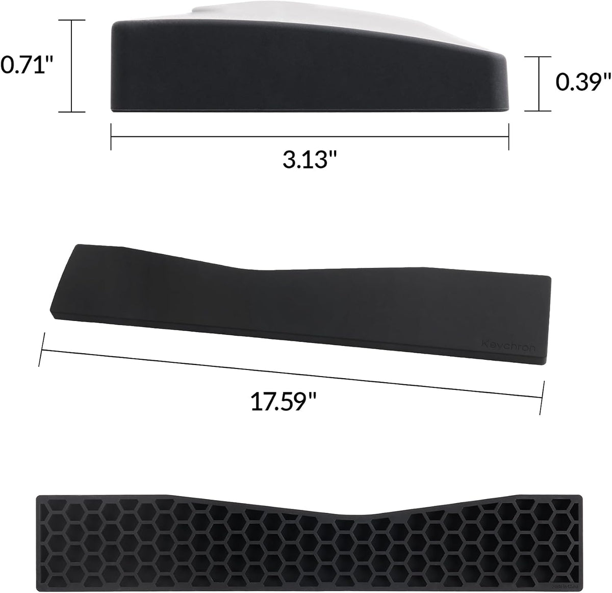 Silicone Wrist Rest for K10 Pro / K10 Max/ K10 HE / Q6 / Q6 Pro / Q6 Max / Q6 HE / V6 / V6 Max, 17.6" Non-Slip Palm Rest, 100% Full-Sized Mechanical Keyboards Support with Typing Pain Relief