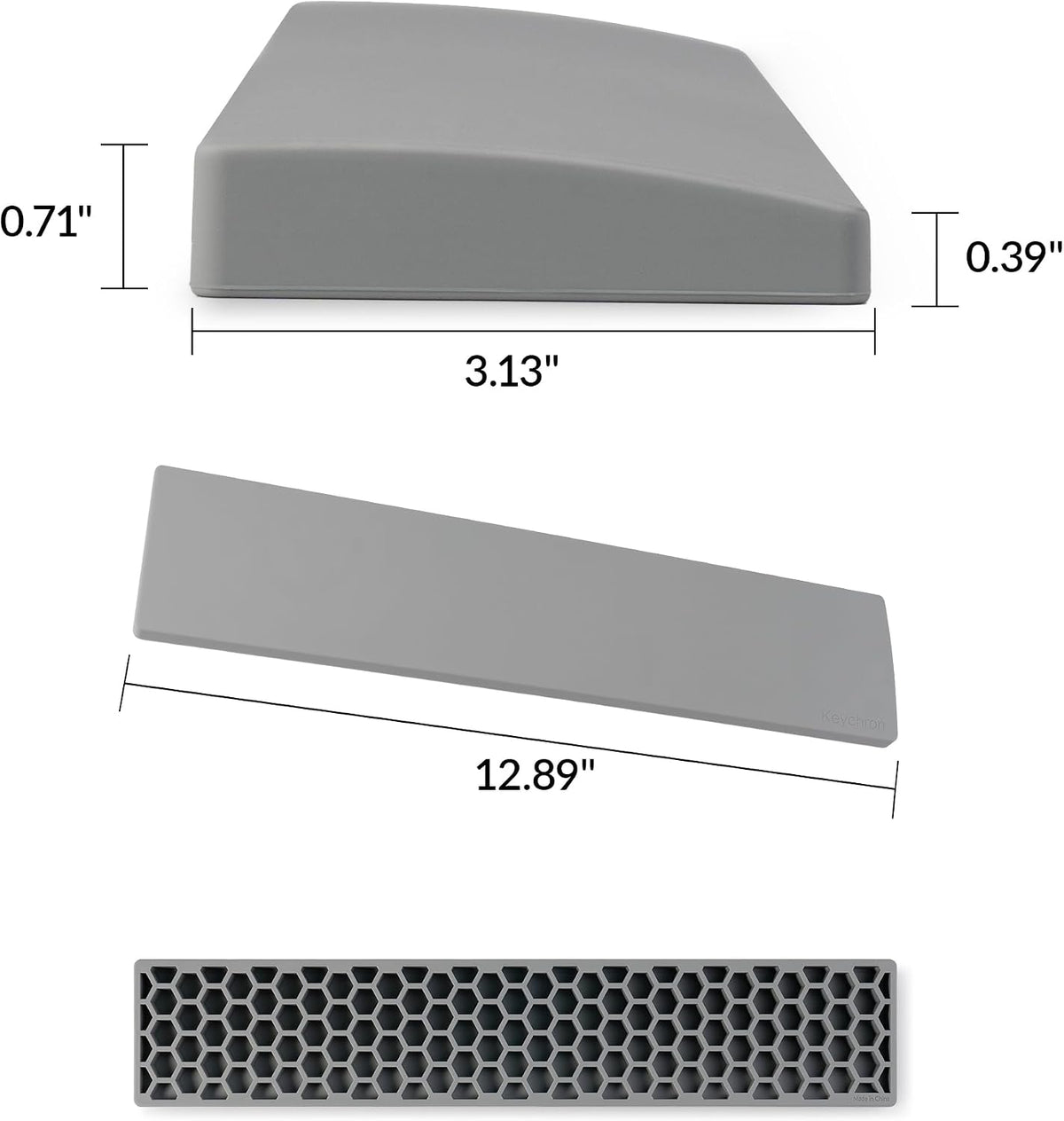 Silicone Wrist Rest for K10 Pro / K10 Max/ K10 HE / Q6 / Q6 Pro / Q6 Max / Q6 HE / V6 / V6 Max, 17.6" Non-Slip Palm Rest, 100% Full-Sized Mechanical Keyboards Support with Typing Pain Relief